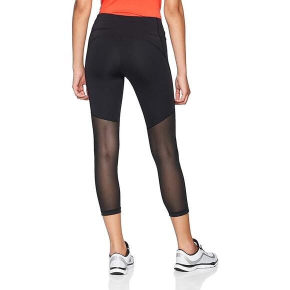 Nike Women's Training Running Athleisure Fly Victory Black Crop Mesh Tight S - Picture 9 of 14